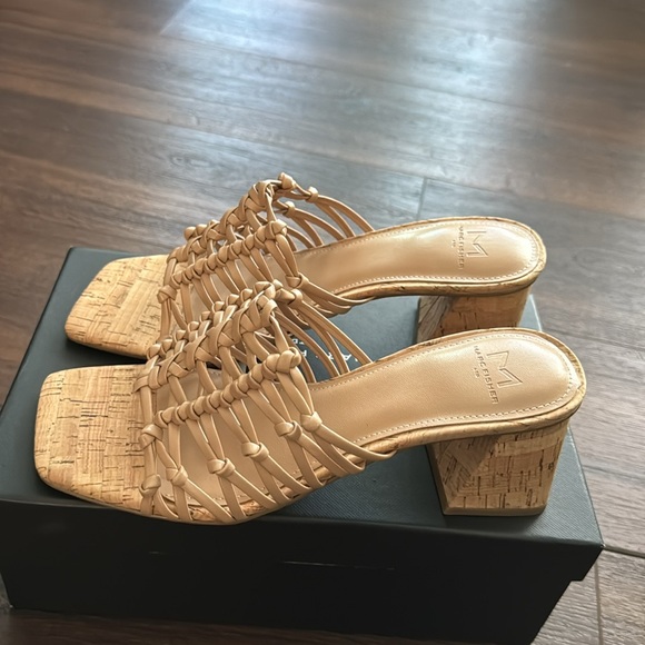 Marc Fisher NWT light Natural Cólica block Cork Heel braided Sandal. - Picture 7 of 10